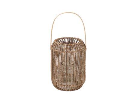 Windlicht Kanso H31,5cm - zeegras & bamboe - naturel