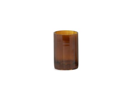 Theelichthouder Ø7x10cm - glas - amber