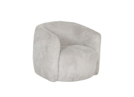 Draaifauteuil Alken 87x87x77cm - ribfluweel - beige
