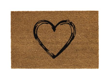 Deurmat E-Coco Heart 60x40cm kokos bruin