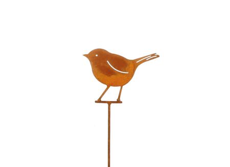 Tuinsteker Vogel H145cm - metaal - roest