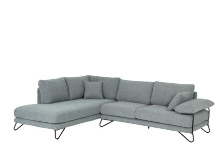 Hoeksalon Tatum 288x219cm - stof - lichtblauw