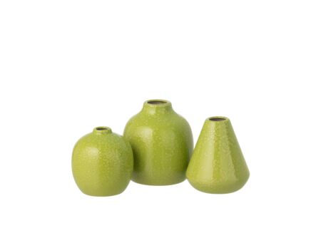 Vaas H11,5cm - porselein - groen set van 3