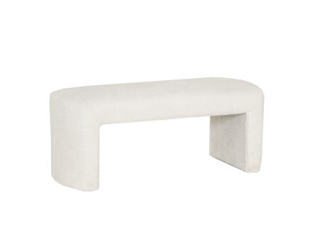 Zitbank Snowflake 122x45x51cm - chenille - wit