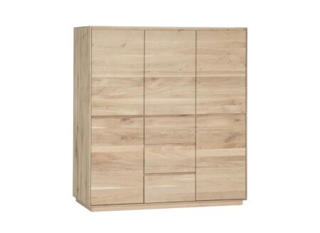 Wandmeubel Caviar 165cm - eik massief & decor - naturel