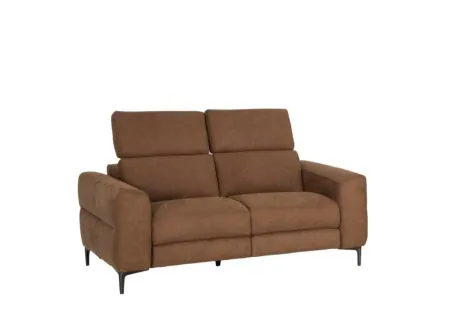 Overzichtsfoto - Zetel Blake 2-zit - stof - cognac met manueel verstelbare hoofdsteunen