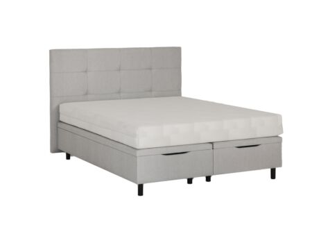Bedbox Cosy 160x200cm - stof - lichtgrijs met opbergruimte