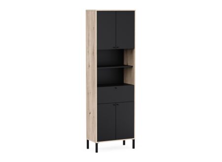 Kolomkast Lagon 69x33x202cm - melamine - royal eik & zwart
