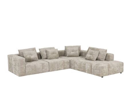 Hoeksalon Argus 327x283cm - stof - taupe