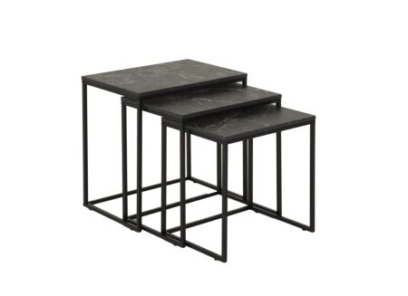 Bijzettafel Victoria zwart set van 3