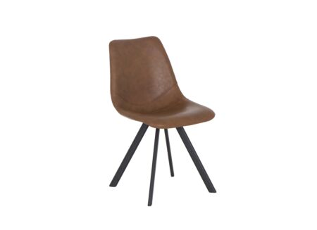 Stoel Frantz 47x57x83cm - lederlook - cognac