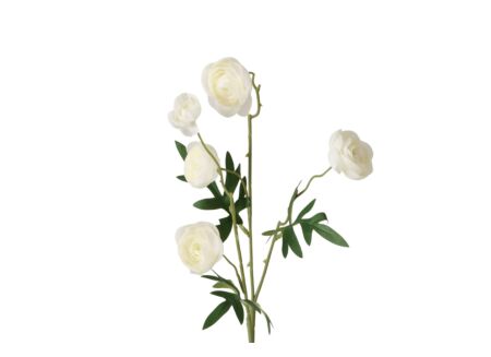 Kunstbloem Ranonkel H53cm - kunststof - wit