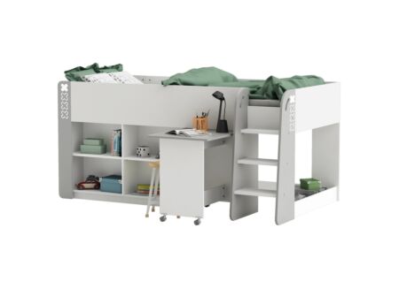 Halfhoogslaper Hampton 90x200cm wit grijs