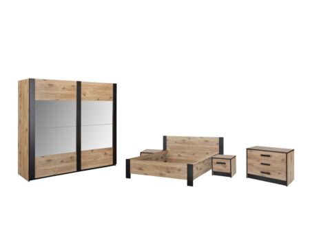 Slaapkamer Sofia met bed 180x200cm - kleerkast 246cm