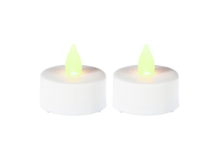 Theelichtjes LED wit, set van 2