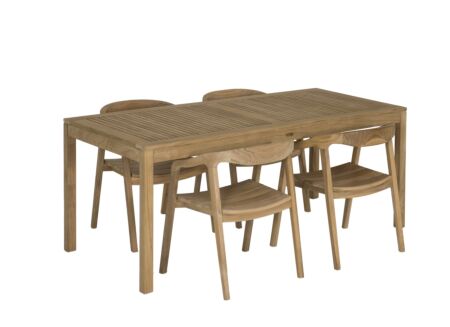 Tuinset Voodoo 180x90cm met 4 tuinstoelen Onda