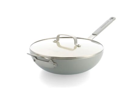 Wokpan Dagelijkse Kost Ø28cm - aluminium - beige & grijs