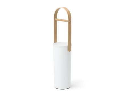 Wc-rolhouder Bellewood 18x68cm - kunststof & hout - wit & naturel