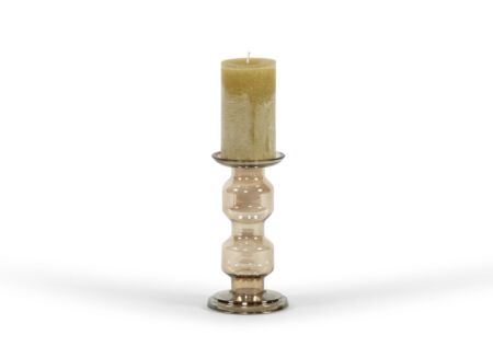 Kandelaar H23,5cm - glas - bruin