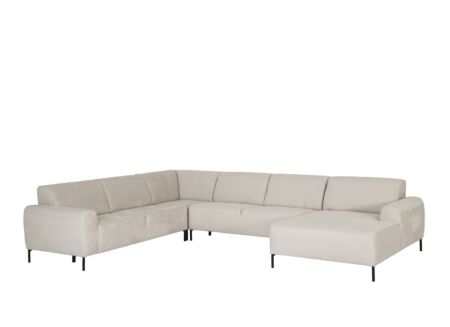 Hoeksalon Lund 370x278cm - stof - beige