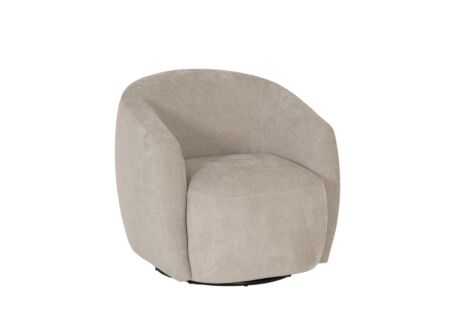 Draaifauteuil Gela 85x95x80cm - stof - lichtbruin
