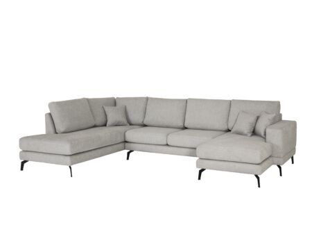 Hoeksalon Davos 341x220cm - stof - grijs