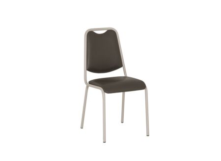 Stoel Sunny 44x54x89cm - lederlook - donker taupe