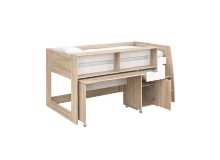 Halfhoogslaper Tempo 90x200cm - decor - bruin/wit