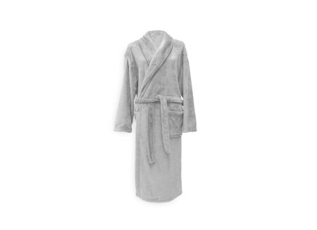 Badjas M flanel pearl grey
