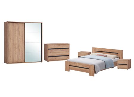 Slaapkamer Erwin met bed 140x200cm - kleerkast 200cm