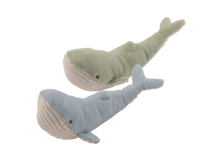 Knuffel Walvis H10cm - polyester - blauw & munt