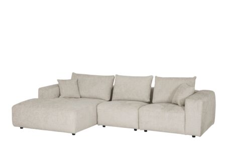 Hoeksalon Luno 312x185cm - stof - beige