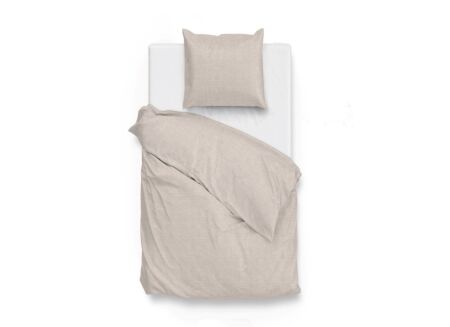 Dekbedovertrek 140x220cm - katoen - beige