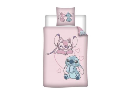 Dekbedovertrek Stitch 140x200cm - flanel - roze
