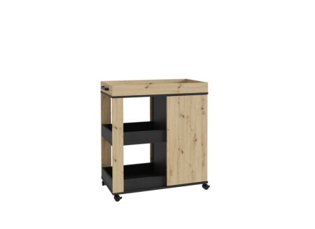 Serveerwagen 78cm - decor - artisanale eik