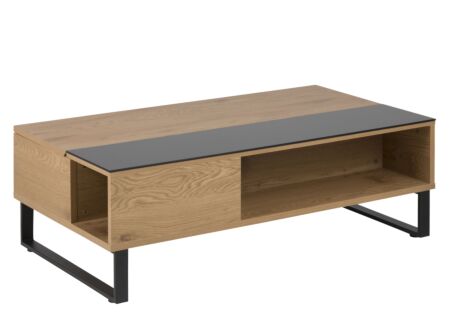 Salontafel bruin zwart met opbergruimte