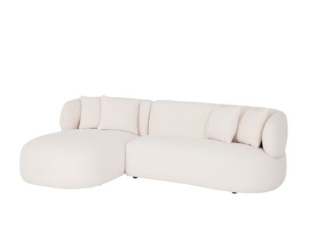 Hoeksalon Rumi 260x163cm - stof - wit