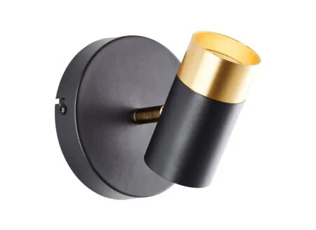 Overzichtsfoto - Wandlamp Vigolo 1x5W GU10 Ø12,5cm - metaal - zwart/goud