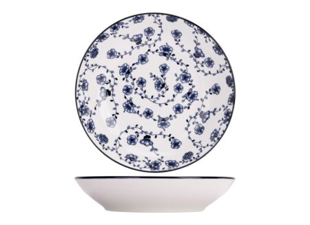 Diep bord Flor Azul Ø20cm - porselein - wit & blauw