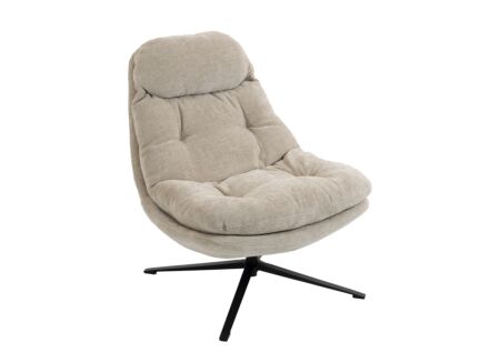 Draaifauteuil Nouka  81x96x98cm - stof - beige