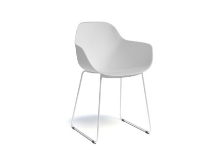Kuipstoel Zora 56x54x82cm - polypropyleen - wit