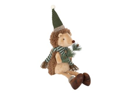 Herfstdecoratie Egel H50cm - stof - multicolor