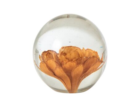 Deco Presse-Papier Bloemen Ø10cm - glas - brons