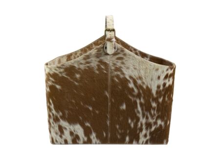 Opbergmand 50x21x40cm koe bruin wit