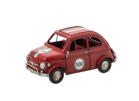 Deco Auto 19,5x9,5x9cm - metaal - rood