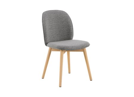 Stoel 47x49,5x89cm - stof - grijs/white old oak