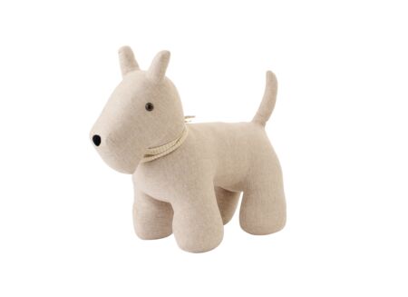 Deurstopper Hond met sjaal 42x77x61cm - polyester - beige