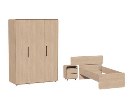 Kinderkamer met bed 90x200cm - kleerkast 155cm en 1 nachtkastje