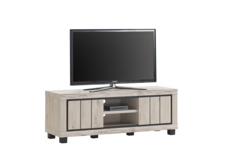 Tv-meubel Eureka 145cm - meubelplaat - natural oak & black