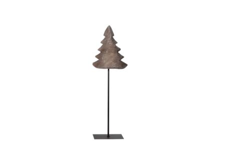 Kerstboom op voet H58cm - hout massief & metaal - grijs/zwart